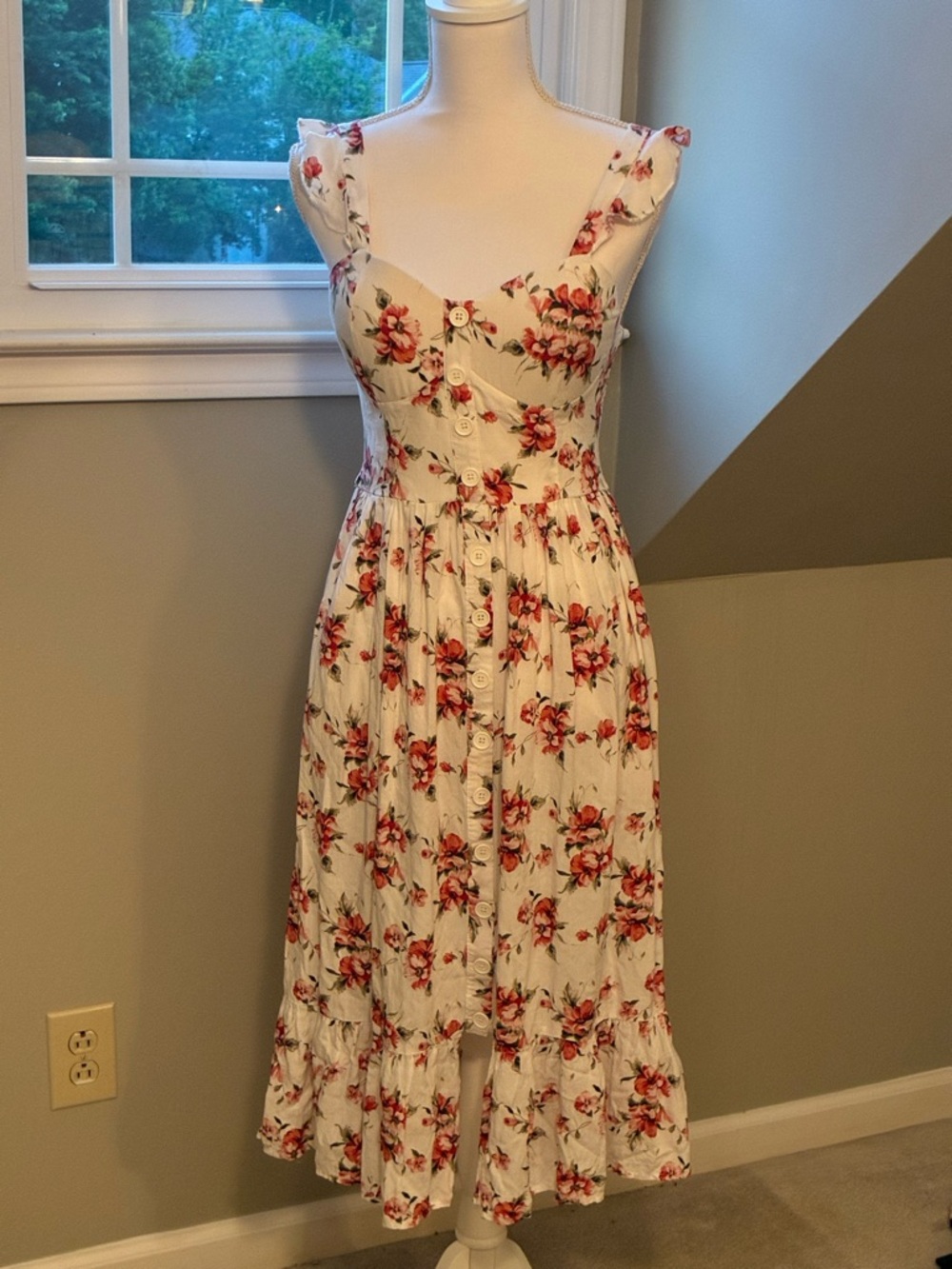 Floral Button-Front Sundress